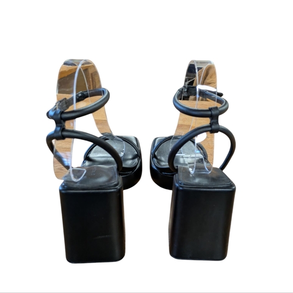 Charles & Keith Black Platform Ankle Strap Sandals Size 36 - Picture 8 of 15